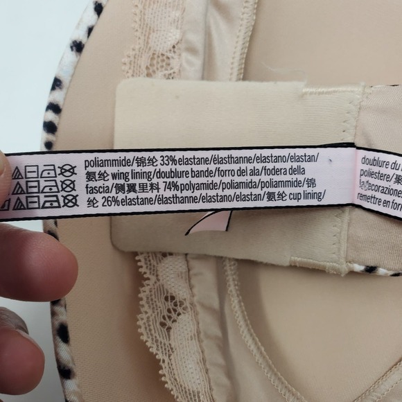 Victoria's Secret Wireless Push-Up Leopard Print Underwear Lingerie Bra Size 38D - Picture 8 of 8